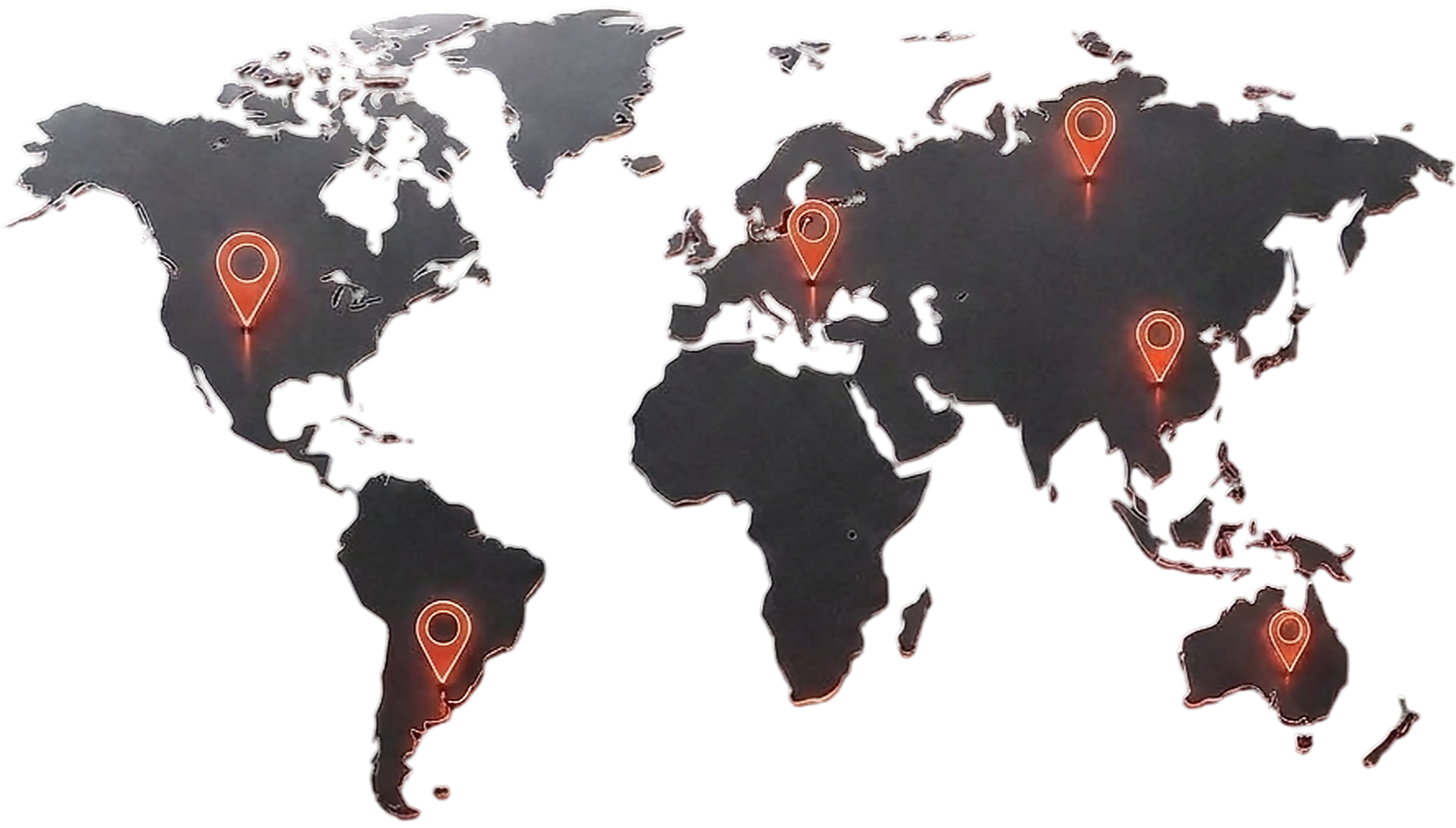 Карта географии платёжного покрытия TrustCore